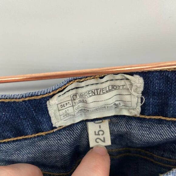 Current Elliott midrise dark wash distressed step hem pant jeans womens 25 - Picture 5 of 8
